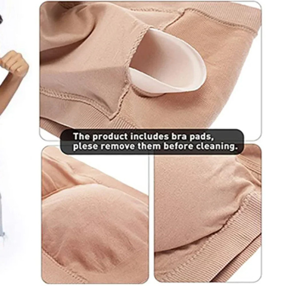 3pcs SET Strapless Bandeau Padded Tube Top Bra Stretch Non-slip Tan Nude - Picture 3 of 8